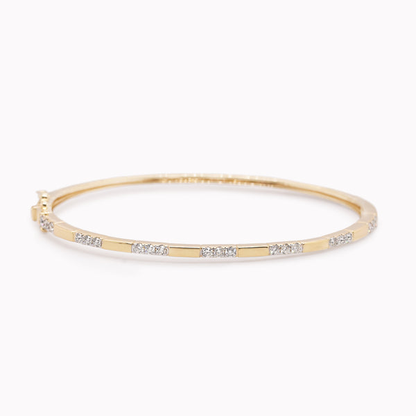 Diamond & Gold Segment Bangle