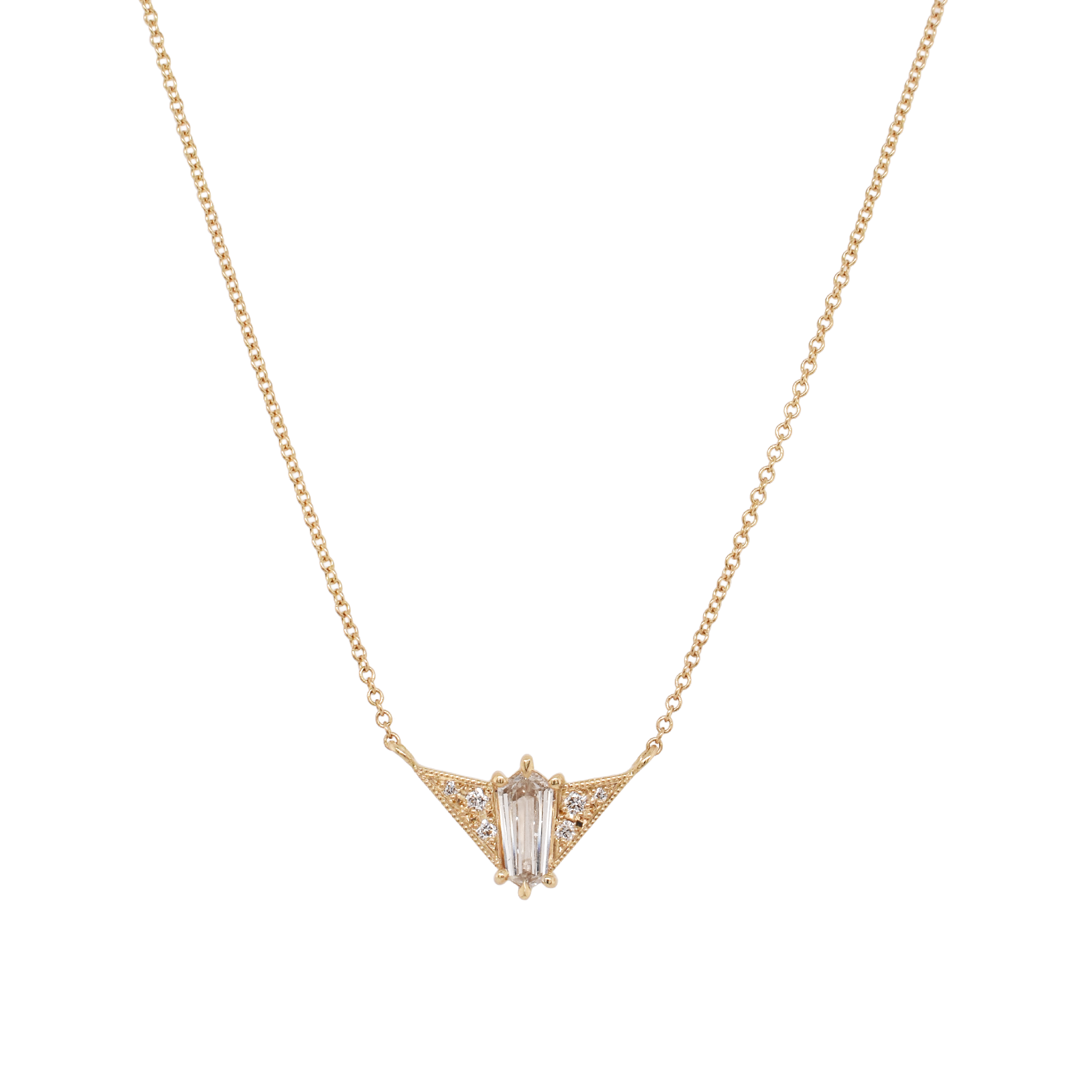 Shield Deco Diamond Necklace