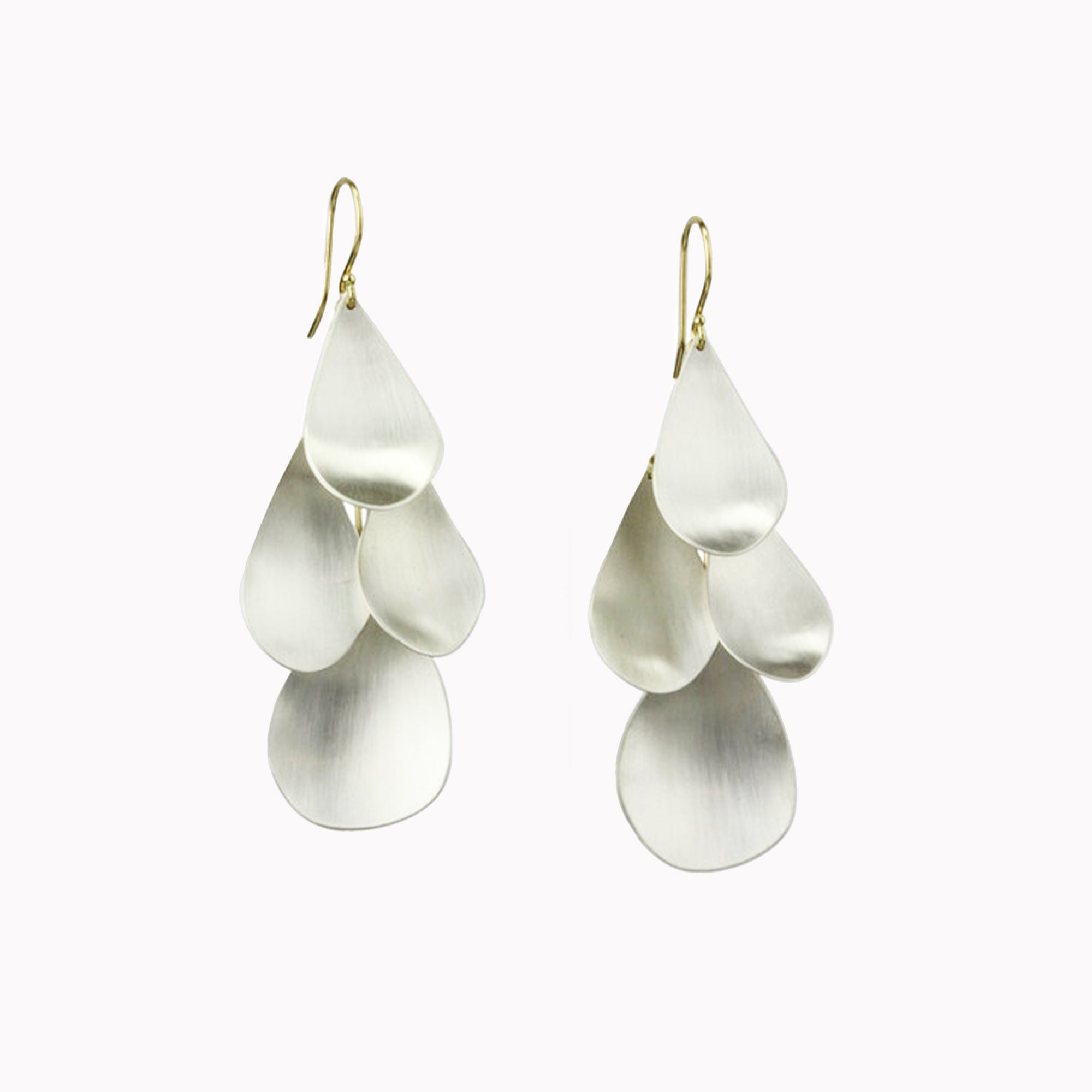 Brushed Silver Mobile Chandelier Earrings