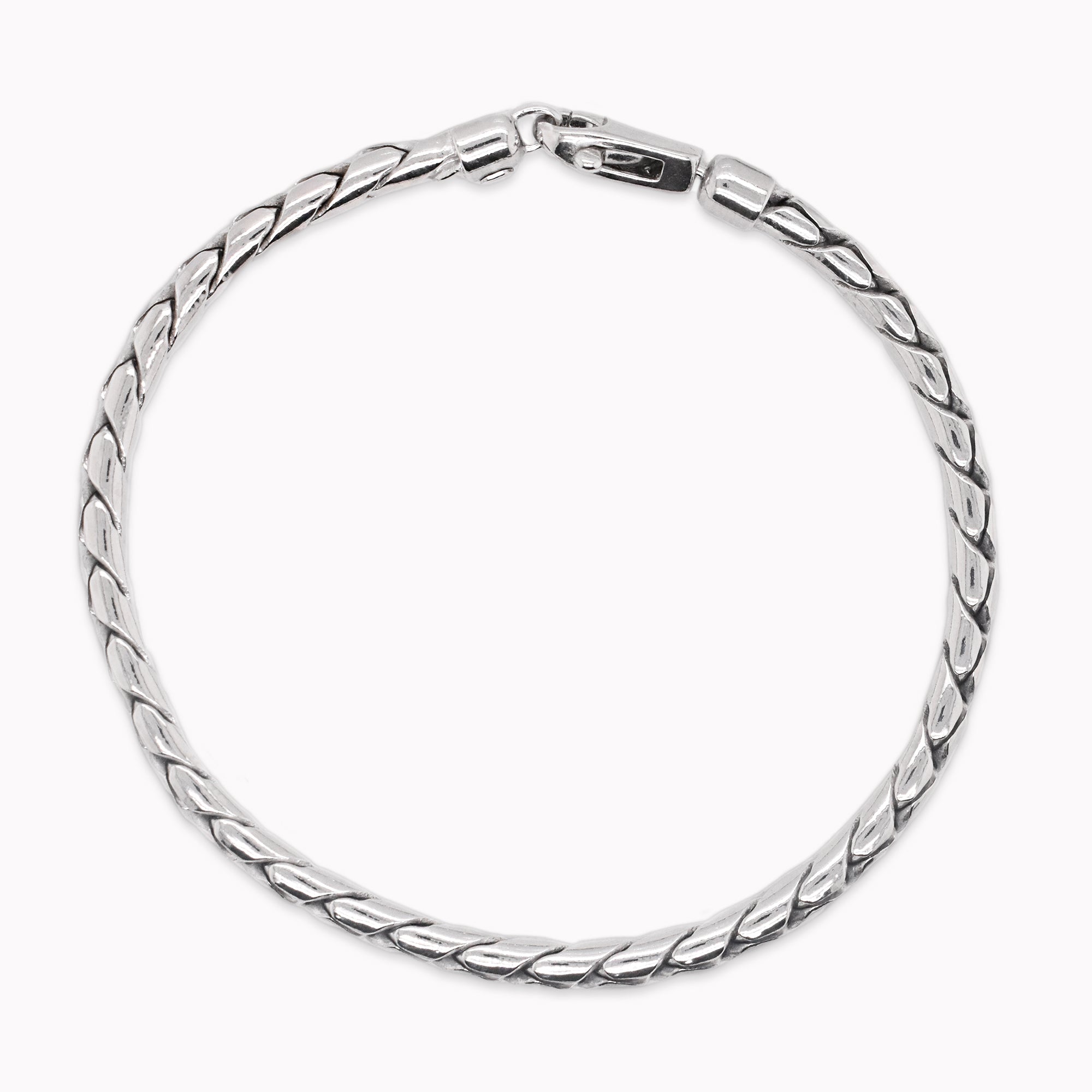 Silver Hammered Curb Chain Bracelet