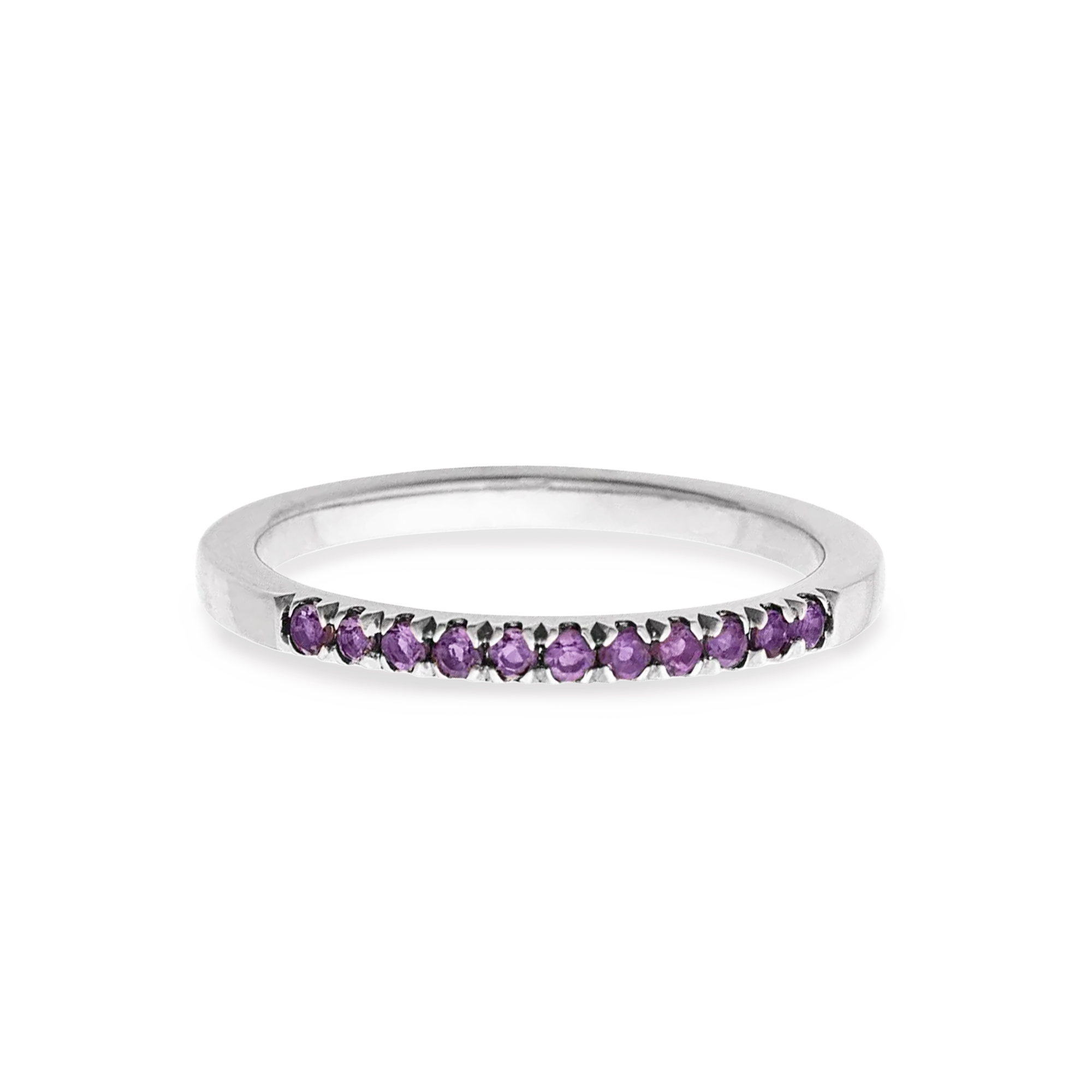 Silver Amethyst Stack Ring