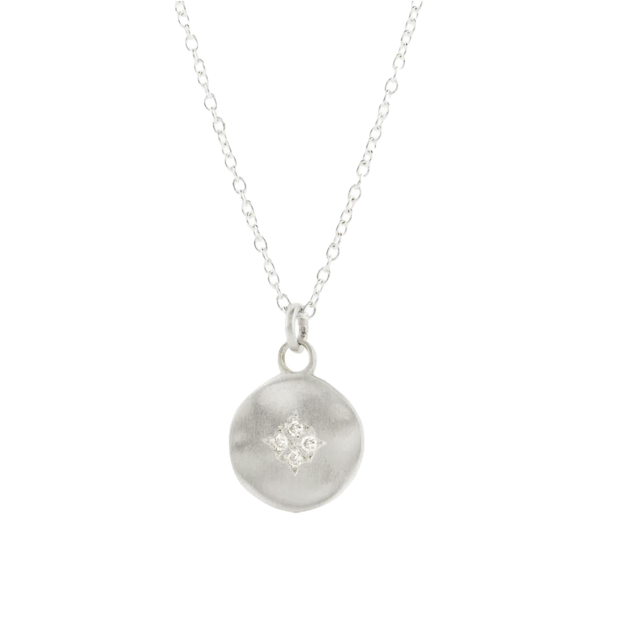 Four Star Diamond Wave Pendant Necklace