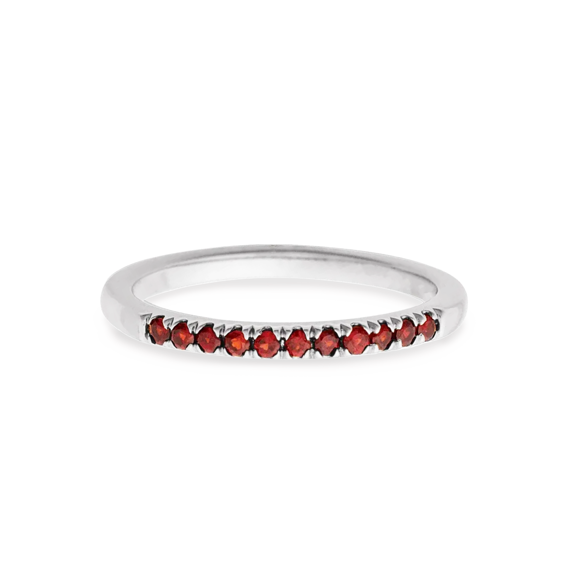 Silver Garnet Stack Ring