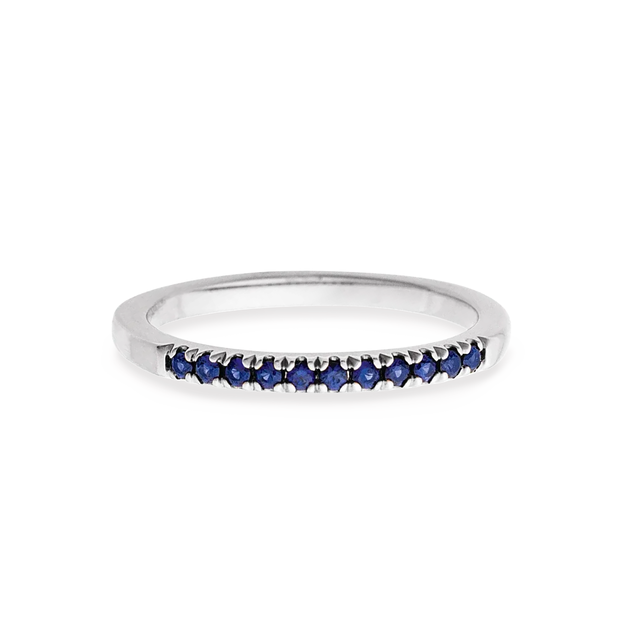 Silver Lab-Grown Sapphire Stack Ring