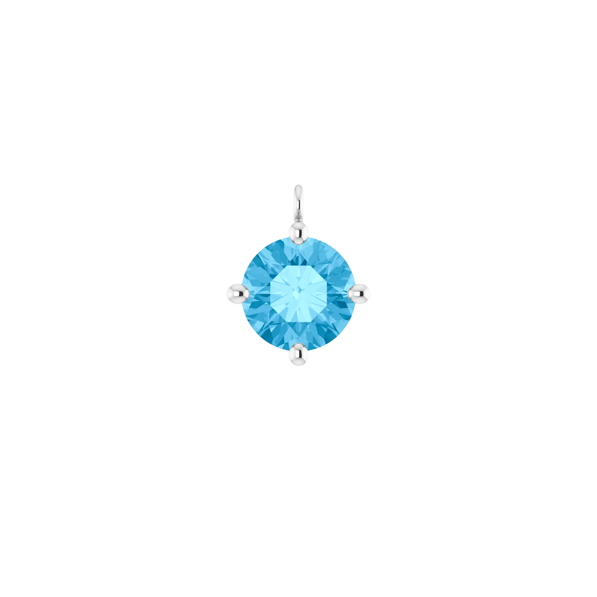 Silver Swiss Blue Topaz Birthstone Charm