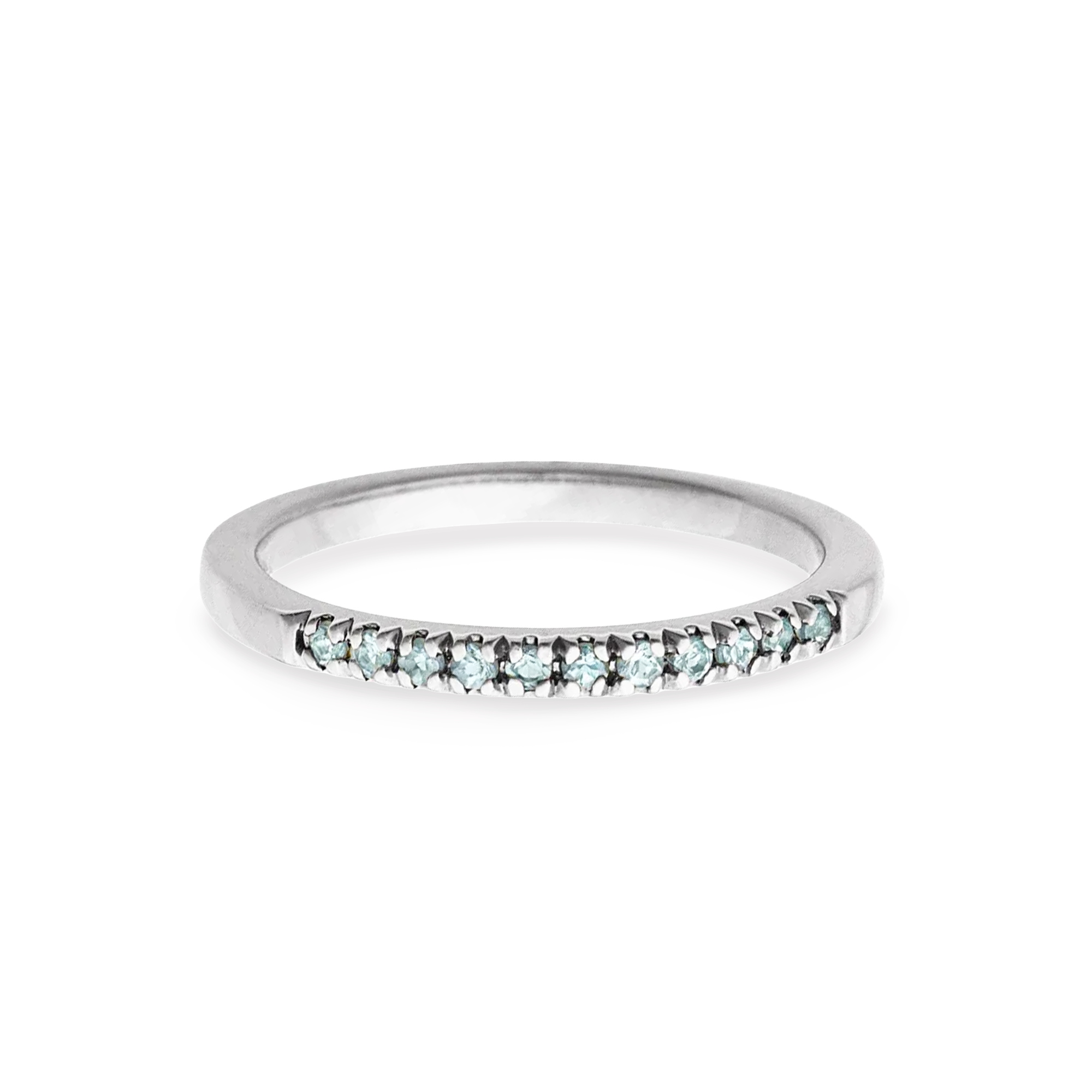 Silver Aquamarine Stack Ring