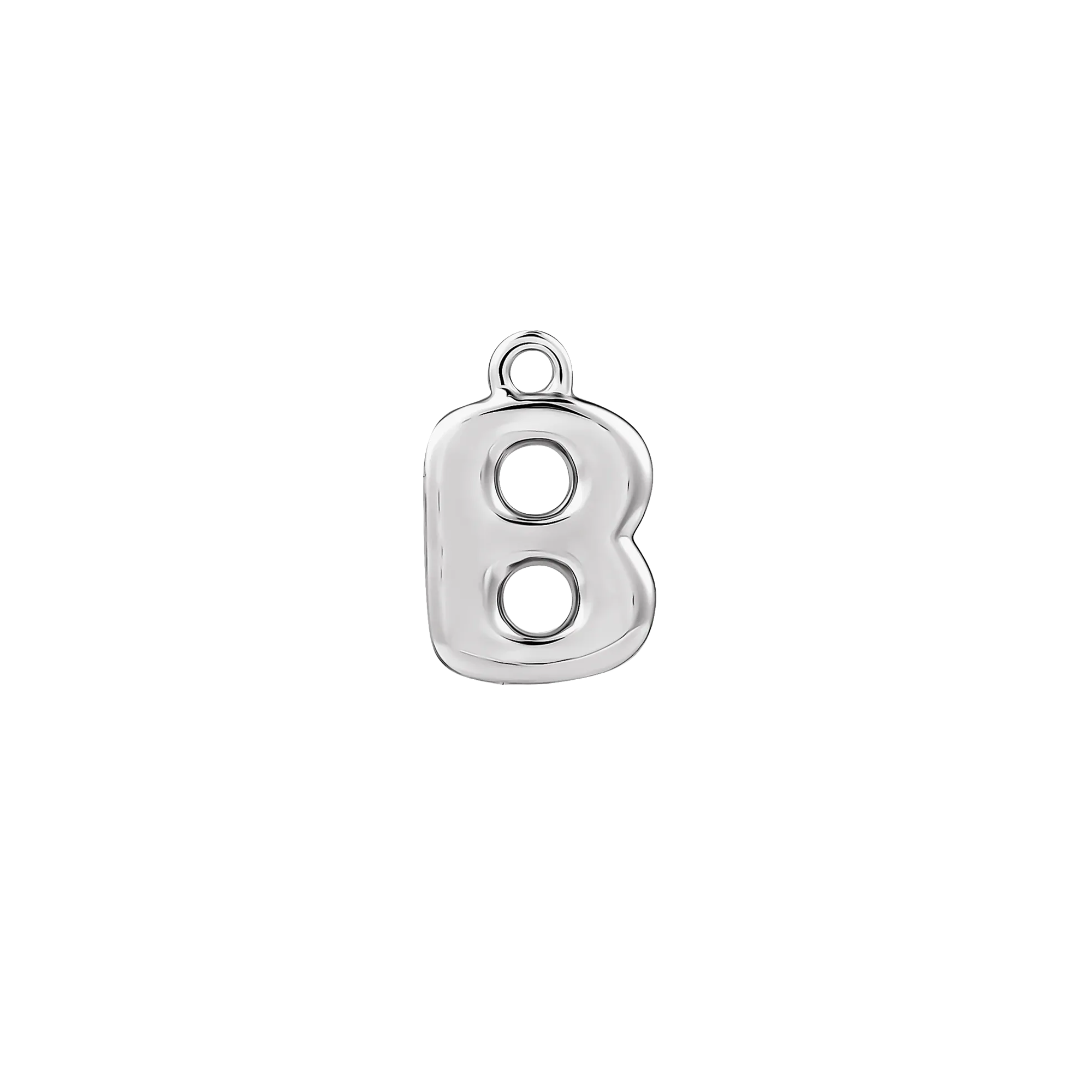 Silver Bubble Letter Charm
