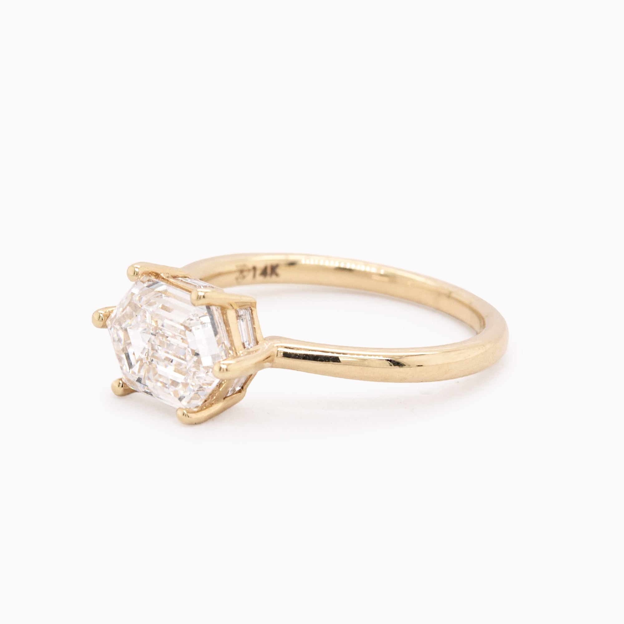 Sloane  Elongated Hexagon Diamond Engagement Ring