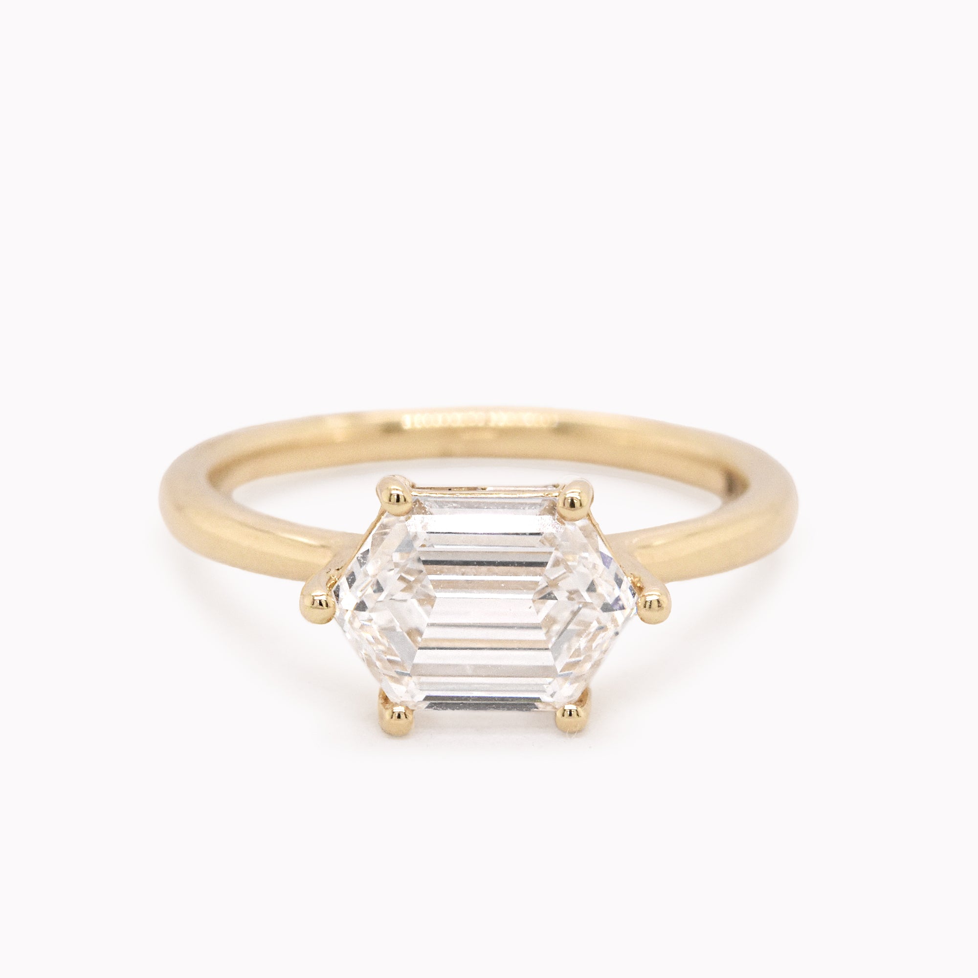 Sloane  Elongated Hexagon Diamond Engagement Ring