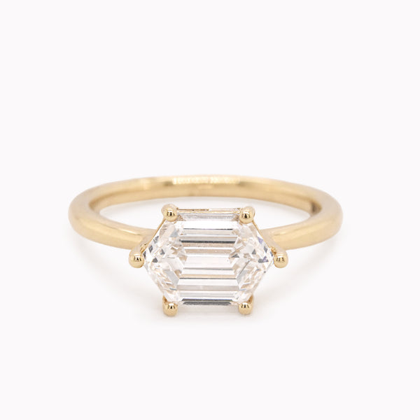 Sloane  Elongated Hexagon Diamond Engagement Ring