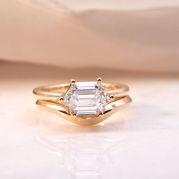 Sloane  Elongated Hexagon Diamond Engagement Ring