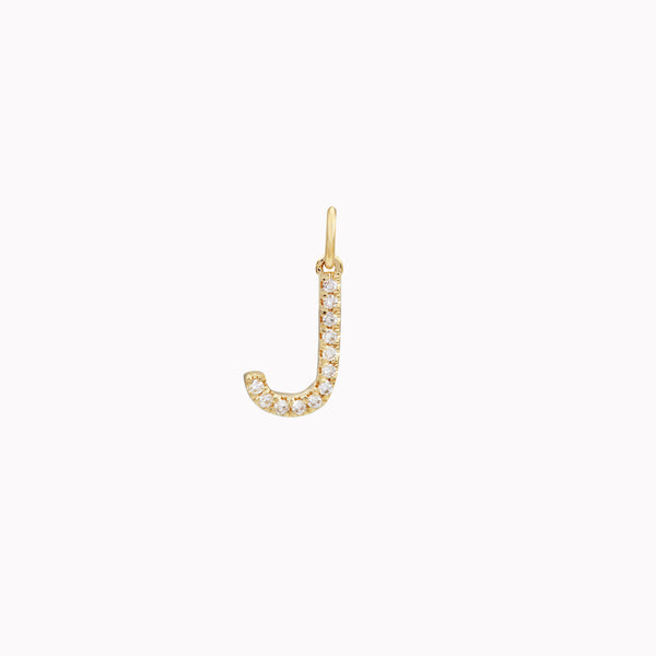 Small Pavé Diamond Initial Charm