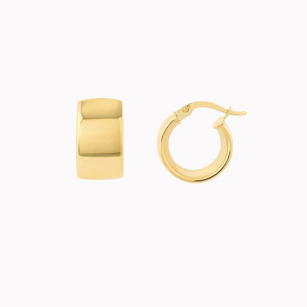 Small Flat Huggie Hoops