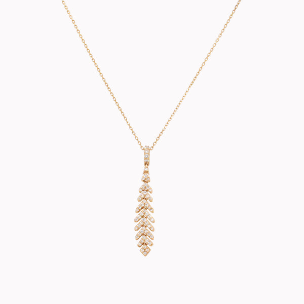 Pavé Diamond Feather Necklace