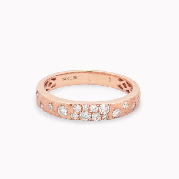 Rose Gold Thin Galaxy Diamond Band