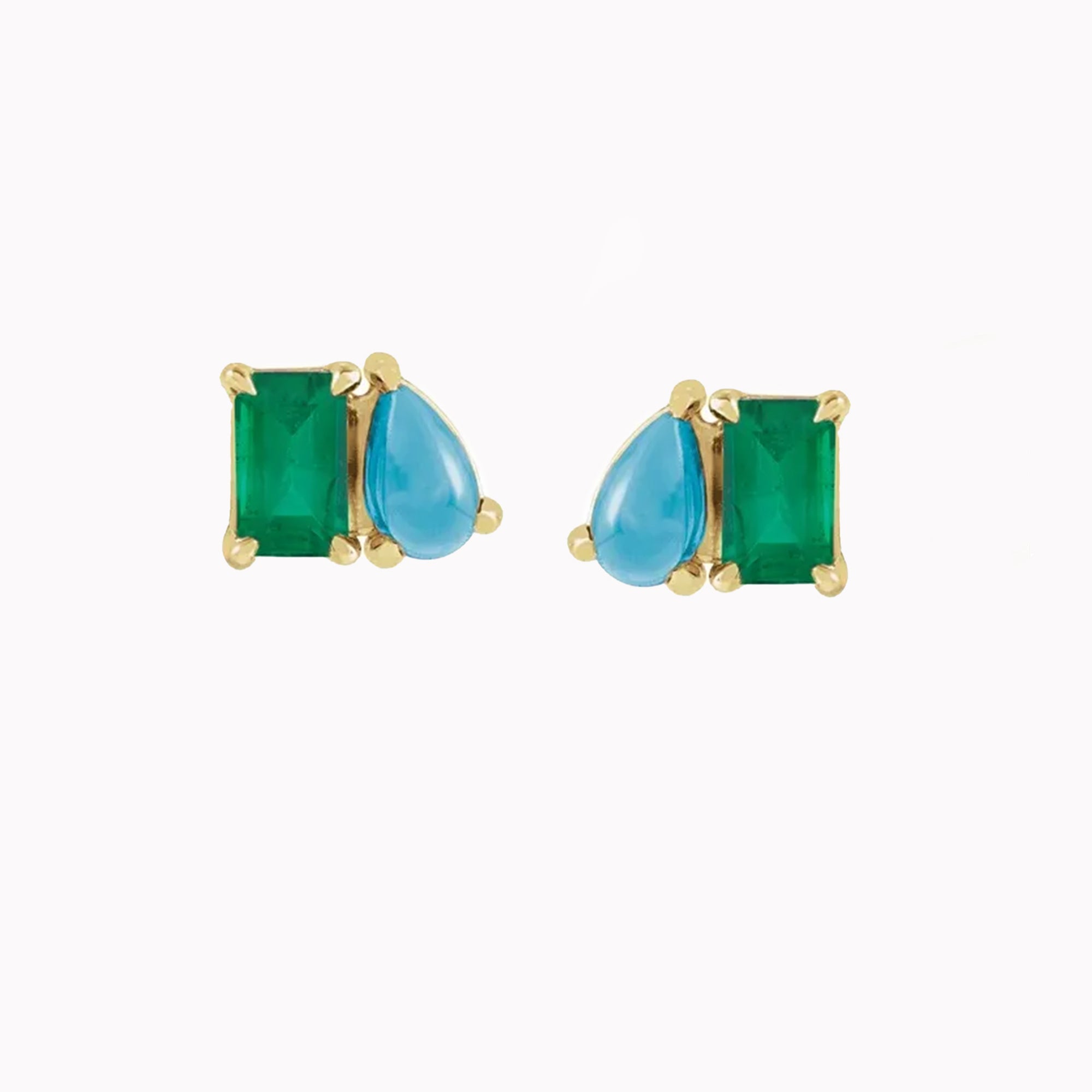 Toi Et Moi Turquoise & Emerald Studs