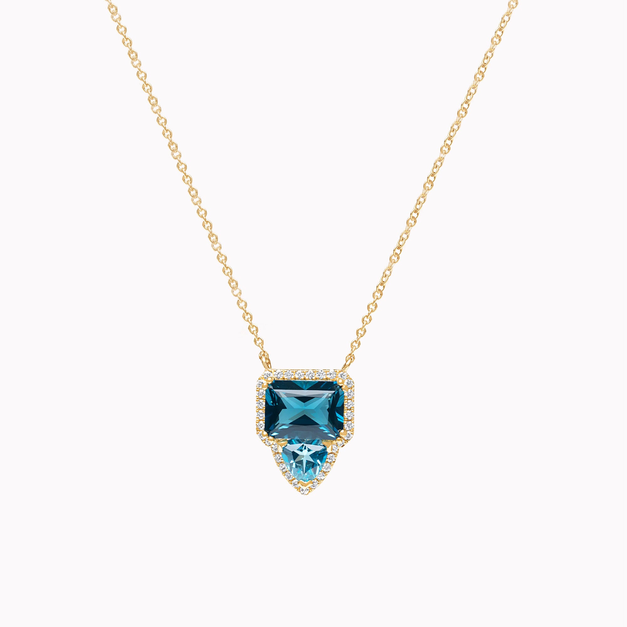 Topaz & Diamond Halo Necklace