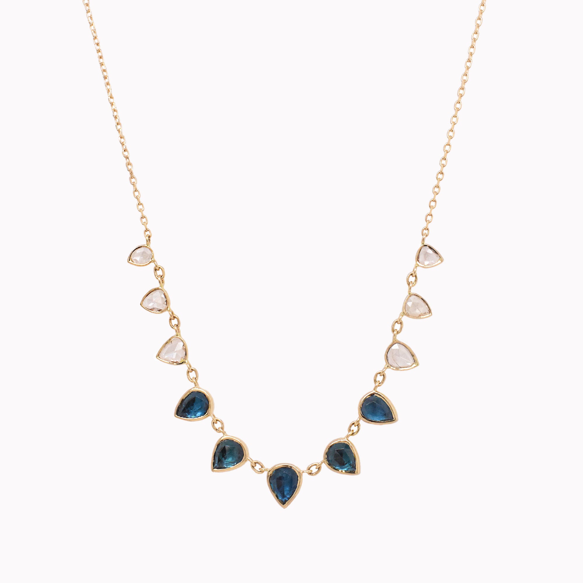 Pear Tourmaline & Rose-Cut Diamond Necklace