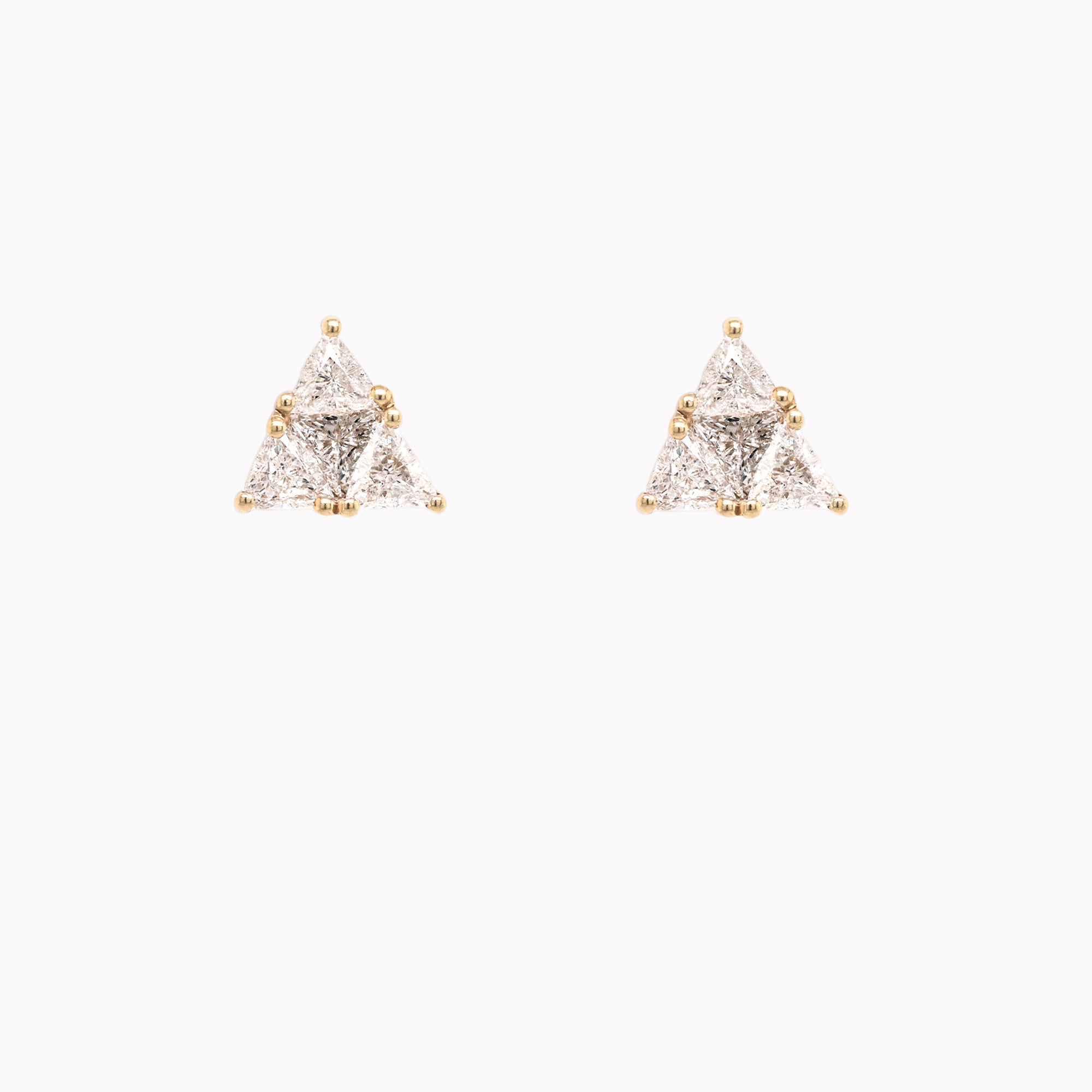 Trillion Cluster Diamond Stud Earrings