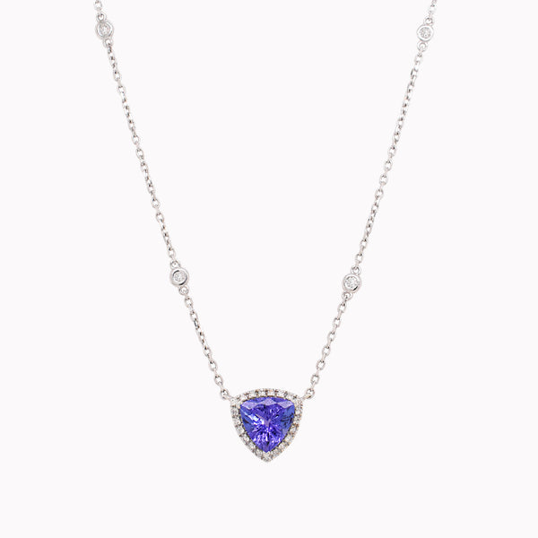 Trillion Tanzanite & Diamond Necklace