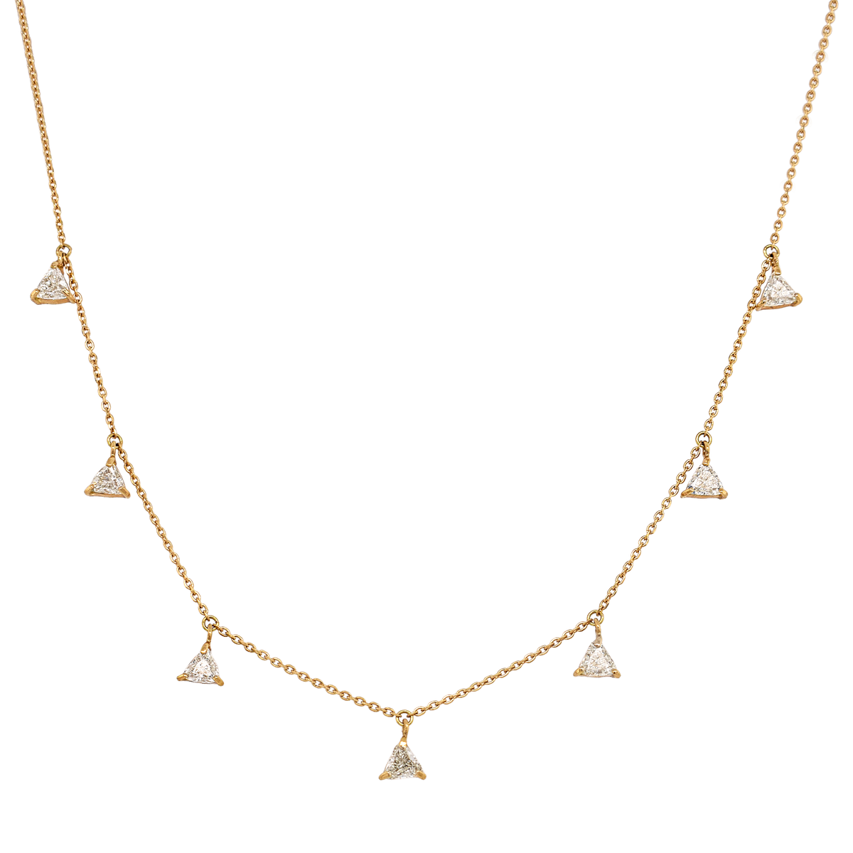 Trillion Diamond Dangle Necklace