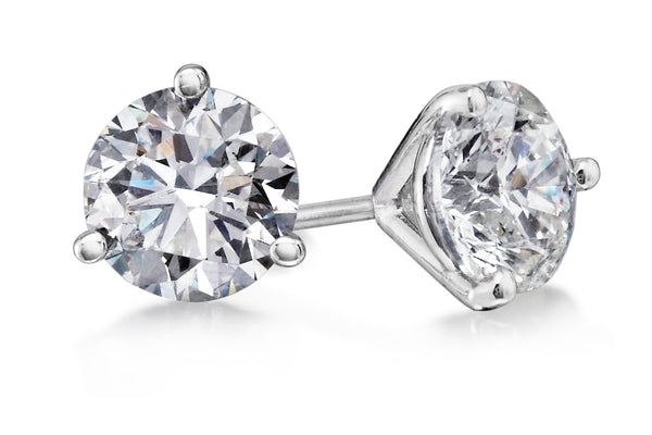 White Gold and Platinum Diamond Martini Studs