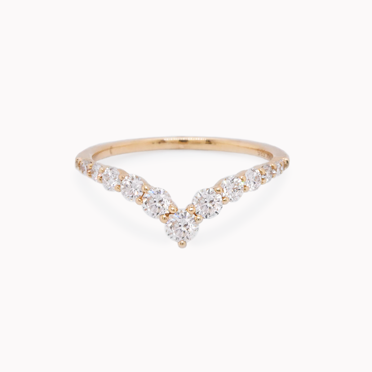 Diamond V Contour Ring