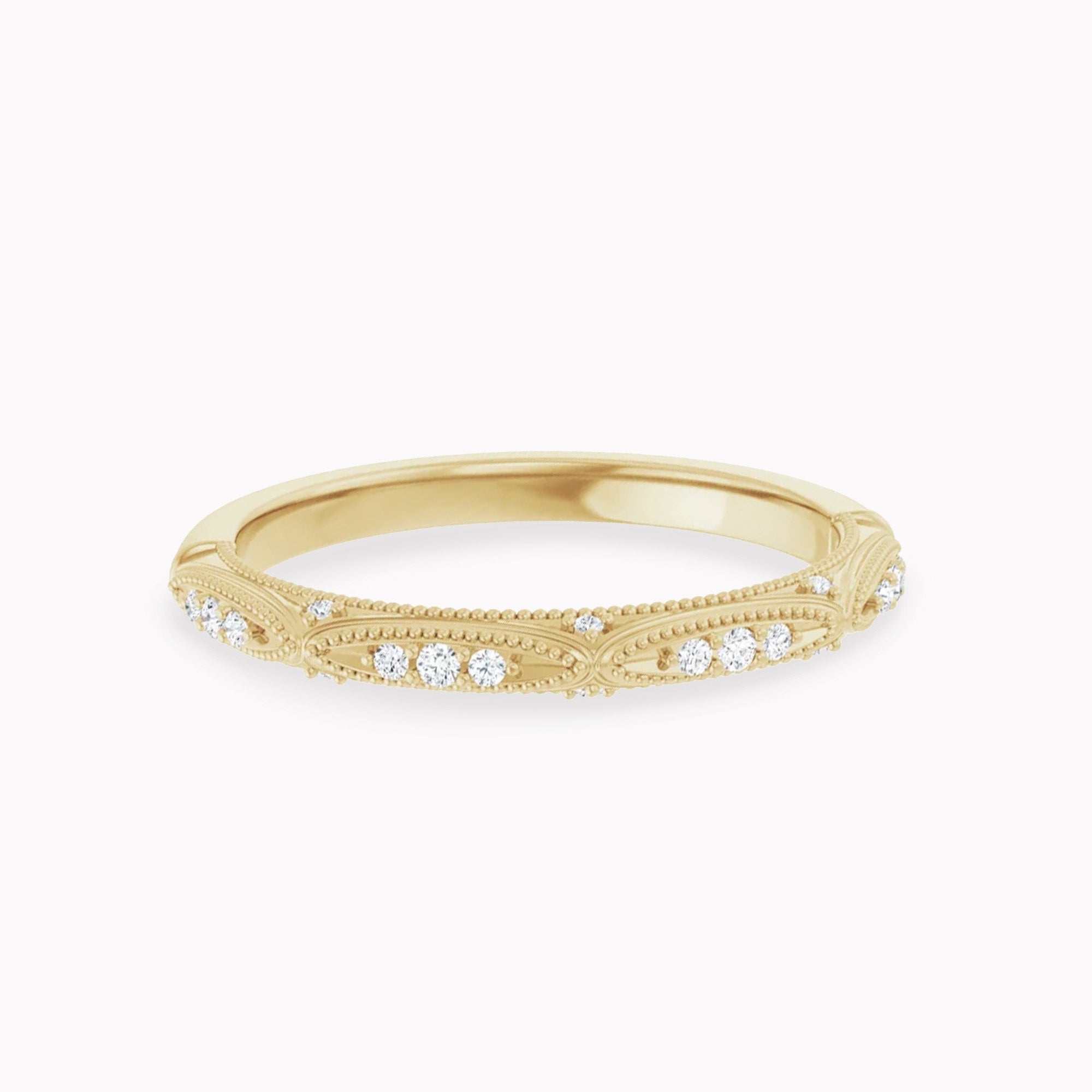 Vintage Style Diamond Wedding Band