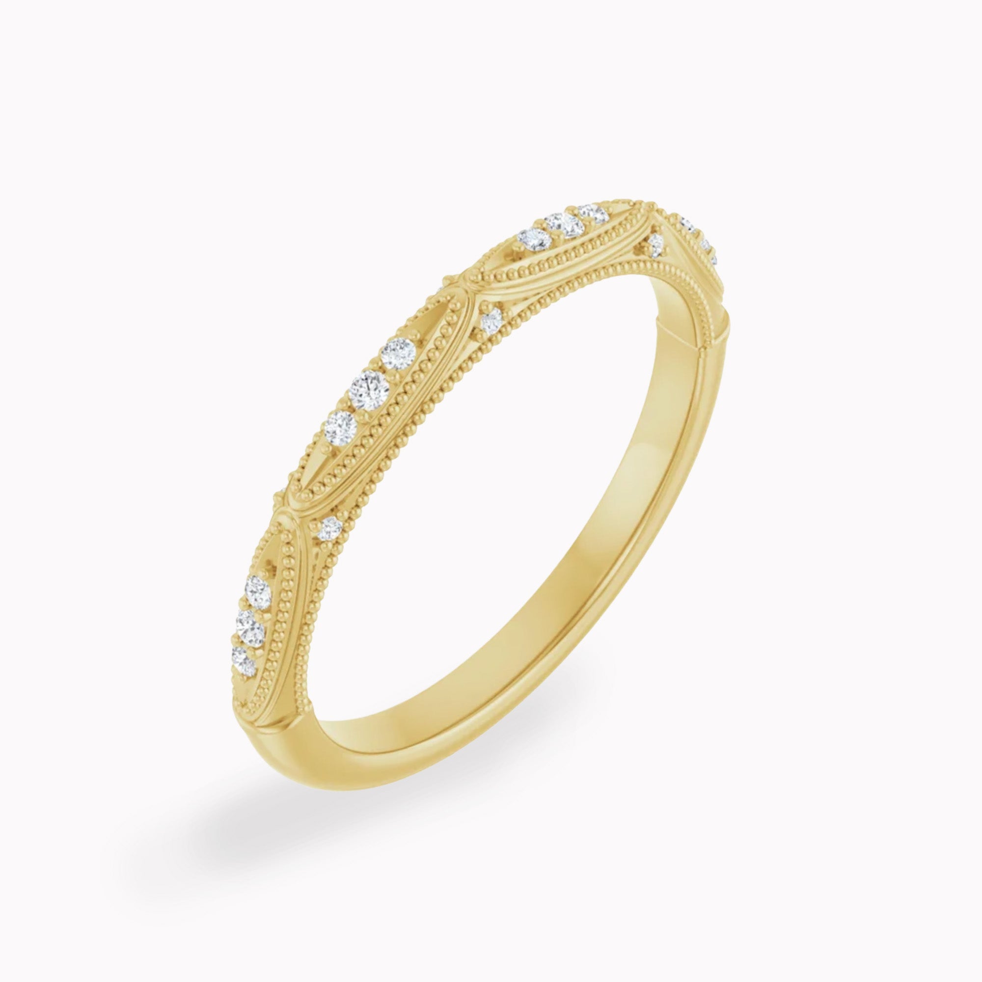 Vintage Style Diamond Wedding Band
