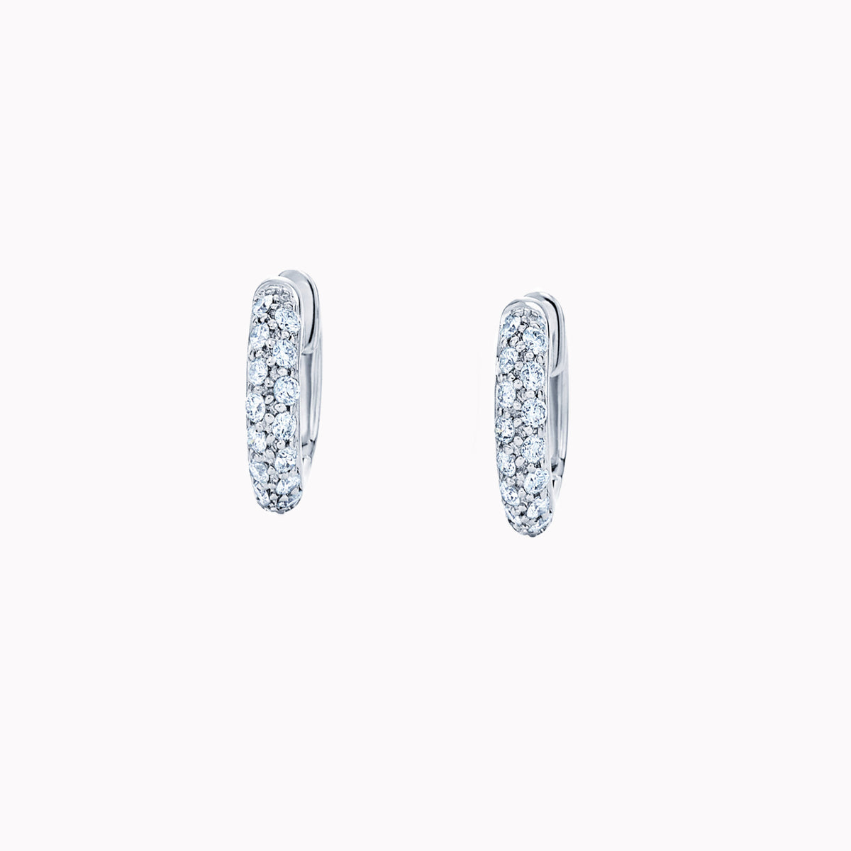 Petite Moonlight Pavé Diamond Hoop Earrings – Eliza Page