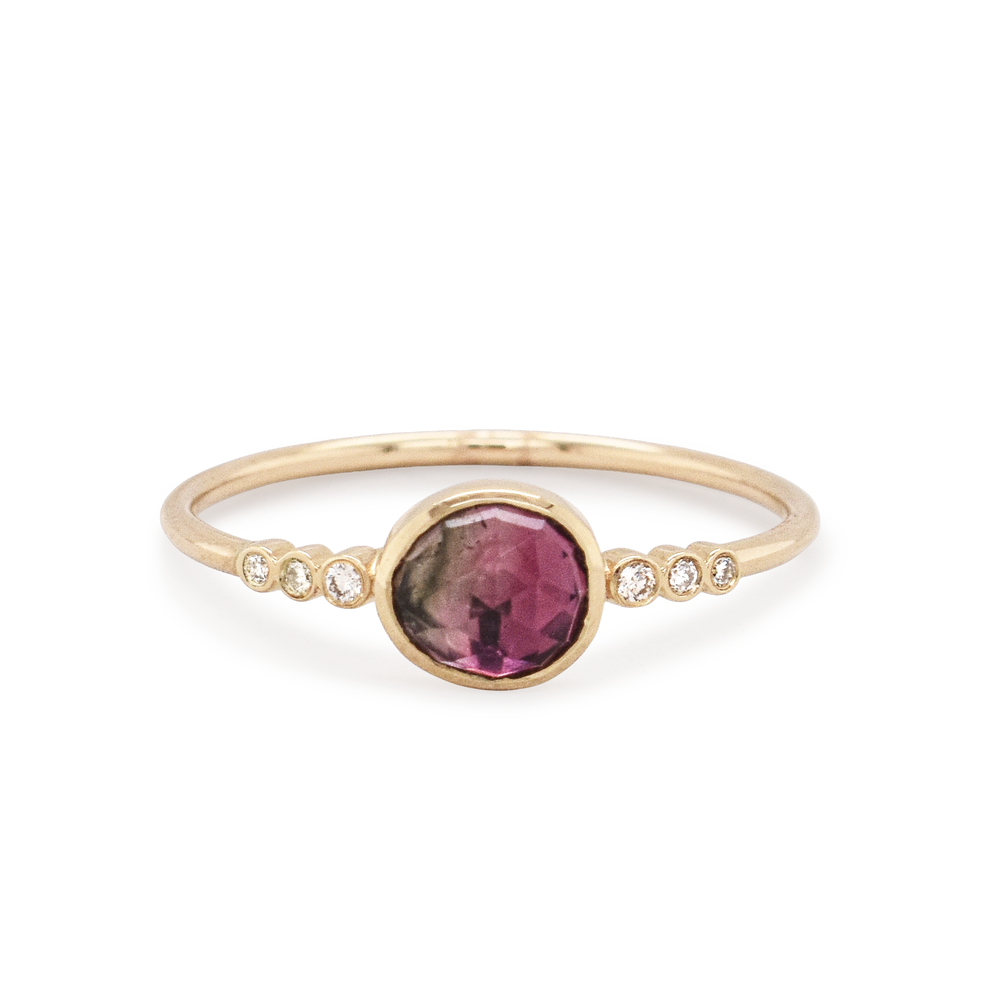 Watermelon Tourmaline & Diamond Ring