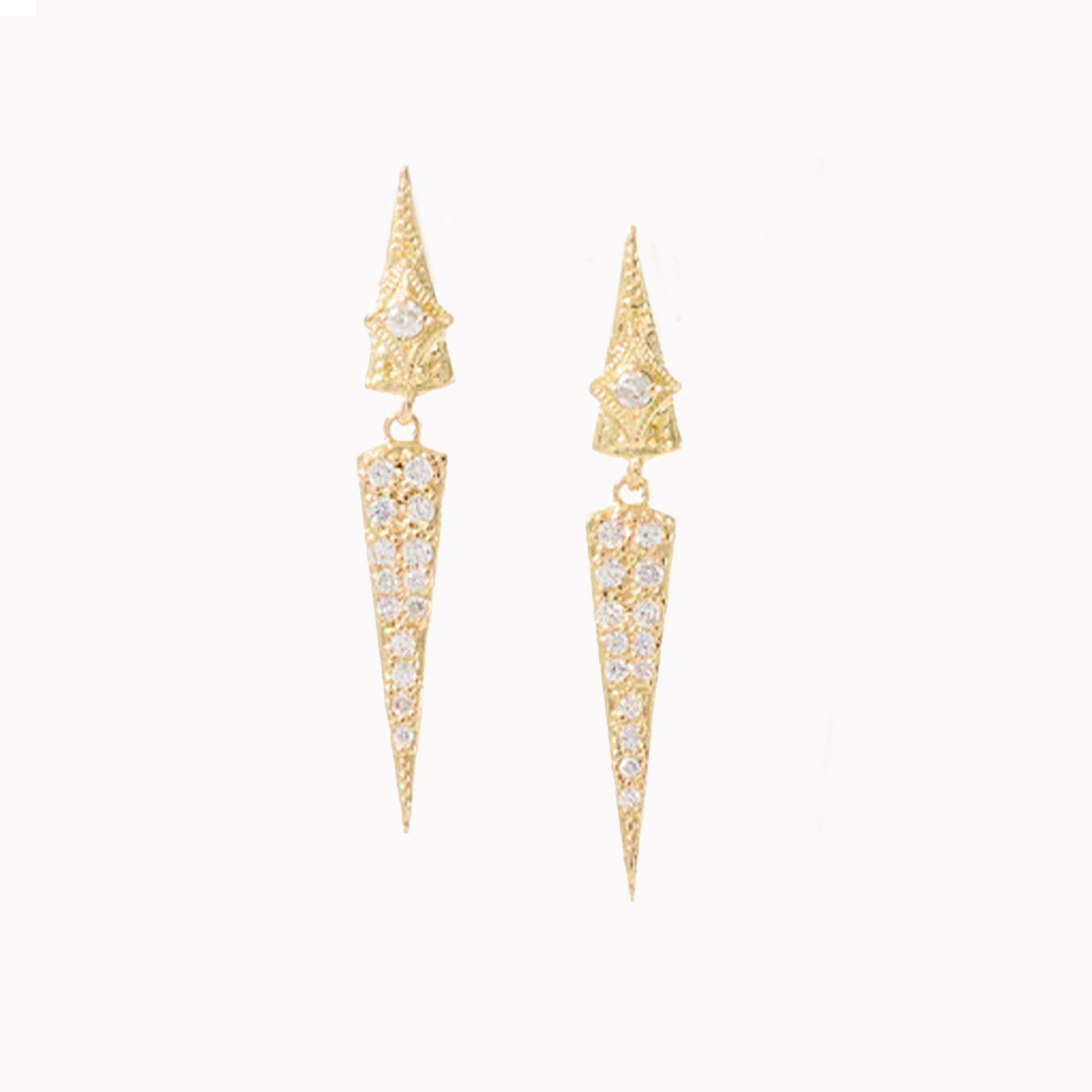 Diamond Scroll Drop Earrings