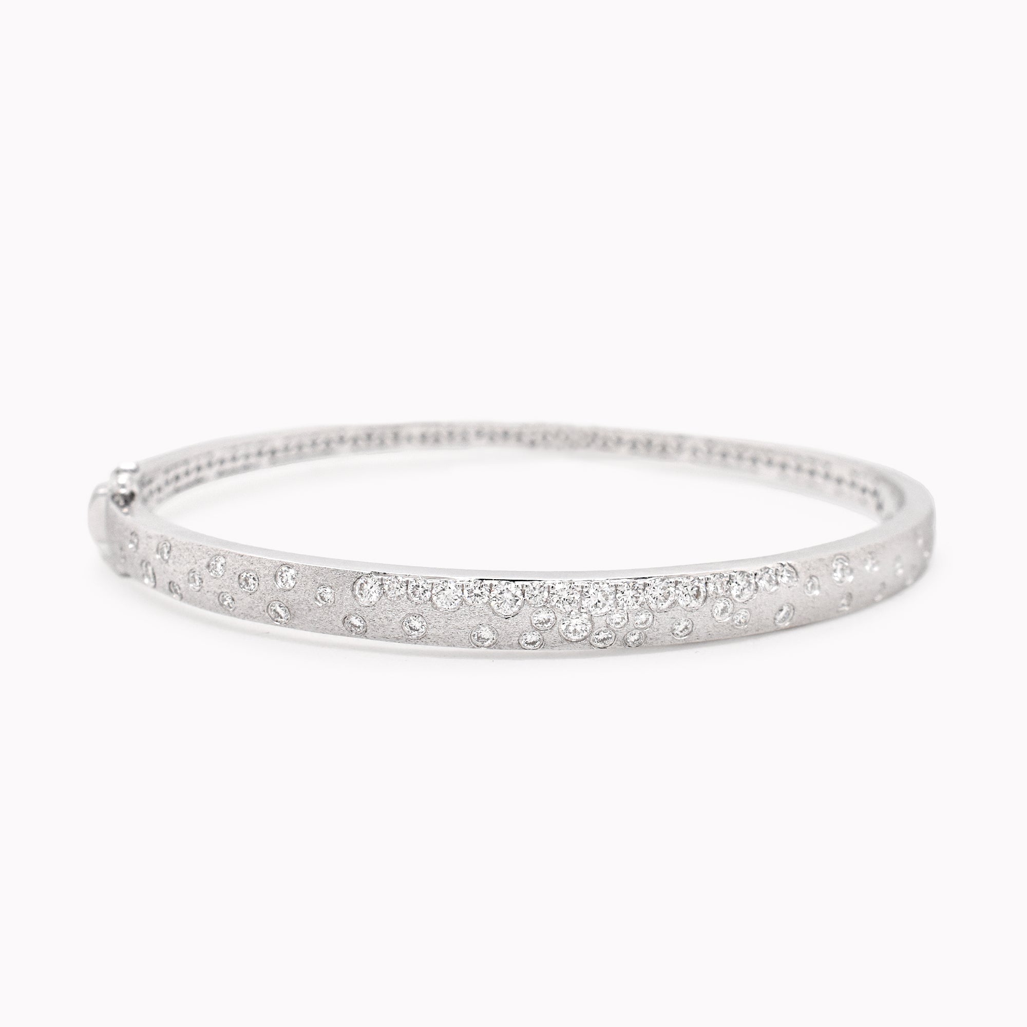 White Gold Galaxy Diamond Bangle