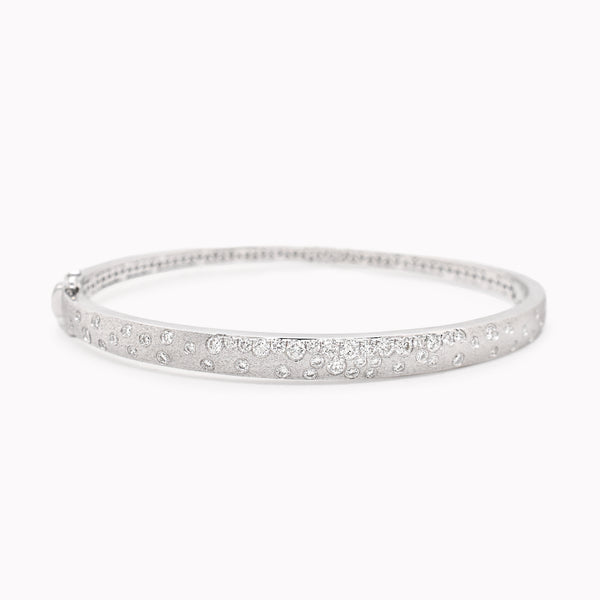 White Gold Galaxy Diamond Bangle