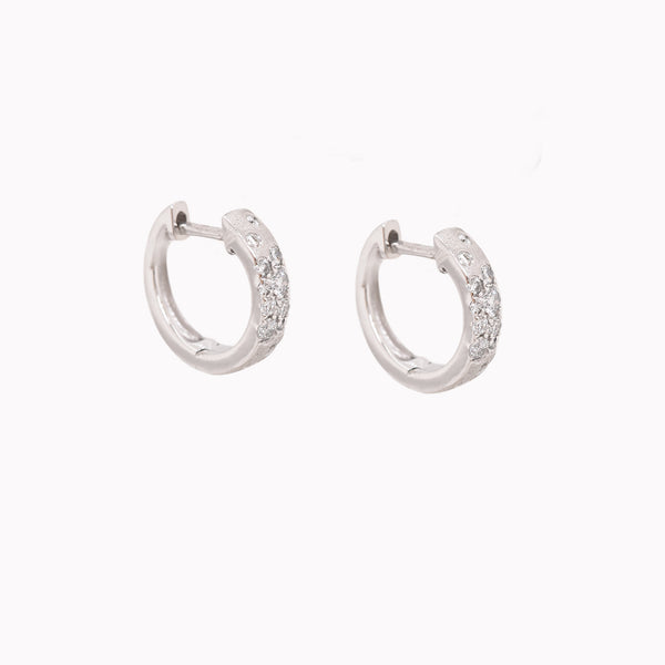 White Gold Galaxy Diamond Huggies