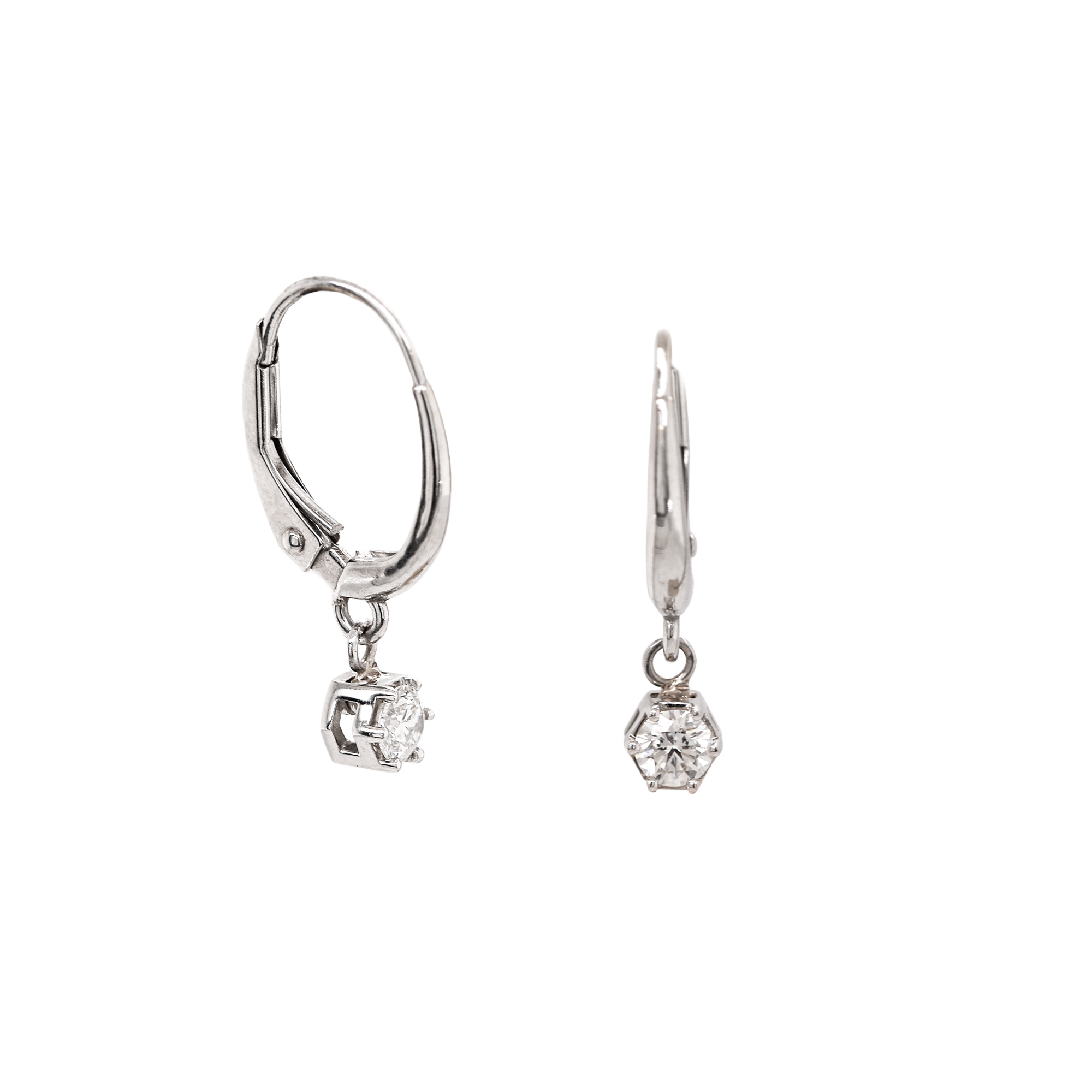 White Gold Diamond Dangle Earrings