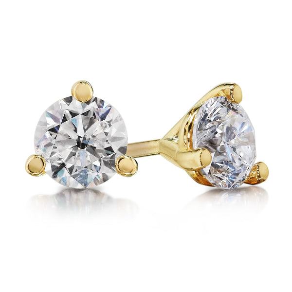 Yellow Gold Diamond Martini Studs