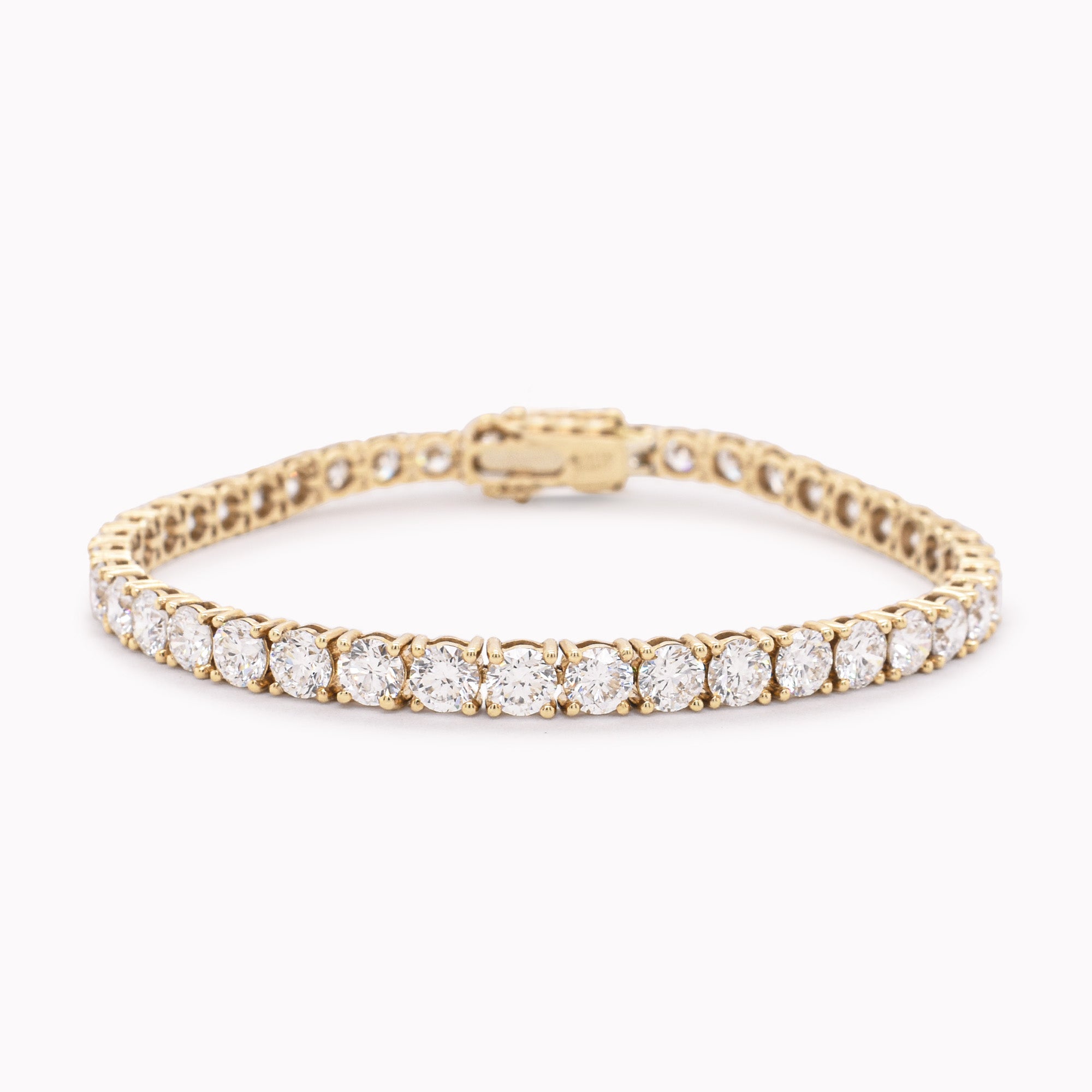 Lab-Grown Yellow Gold Diamond Tennis Bracelet 10ct