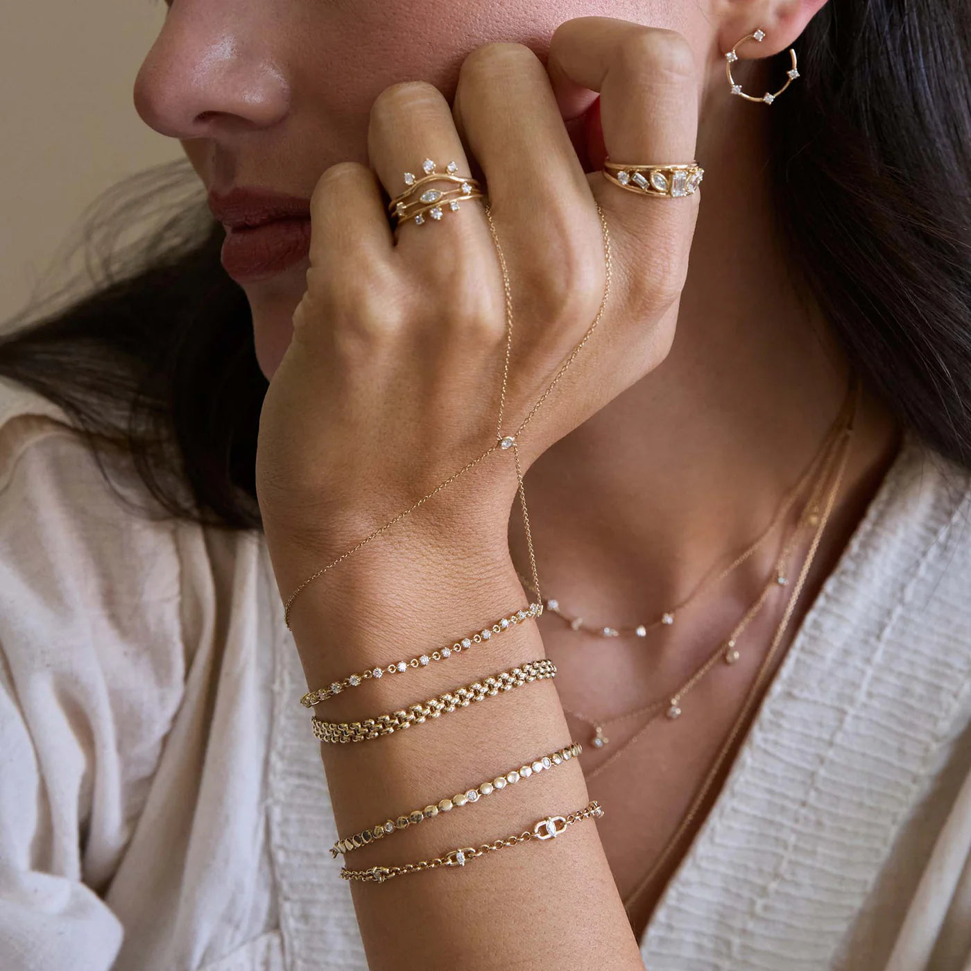 Marquise Diamond Open Link Chain Bracelet