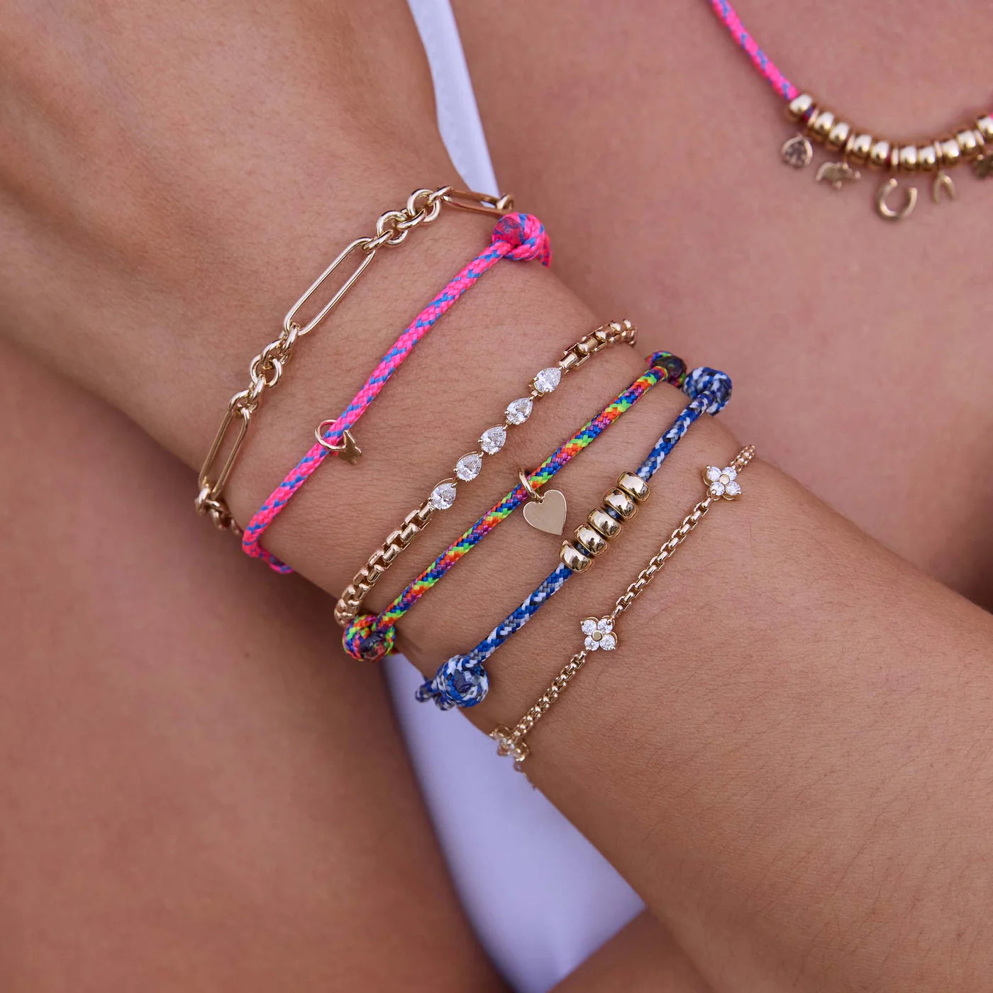 Diamond Paperclip & Rolo Chain Bracelet