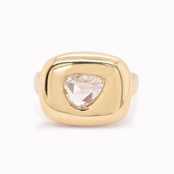 Rose-Cut Diamond Bubble Signet Ring