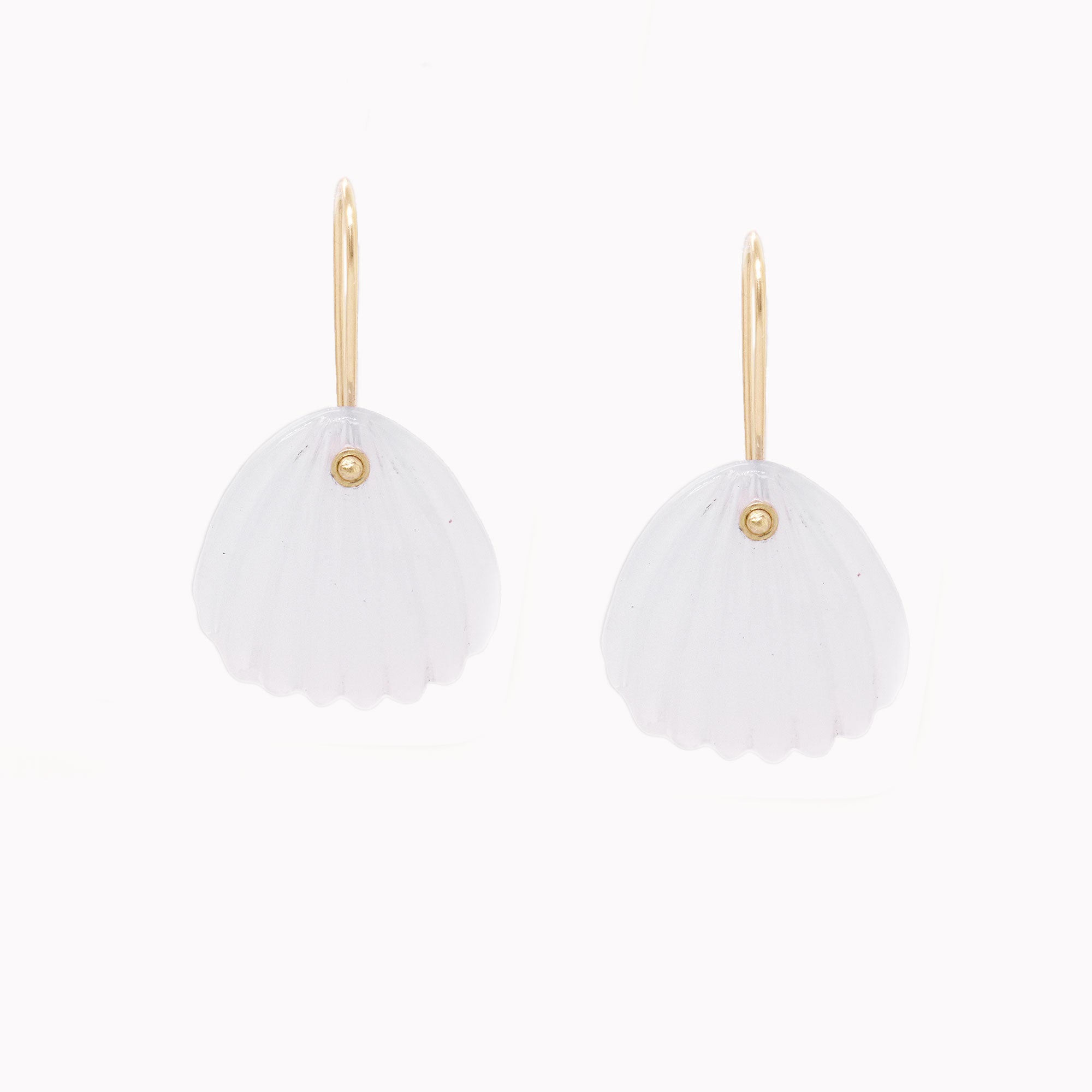 Chalcedony Shell Earrings