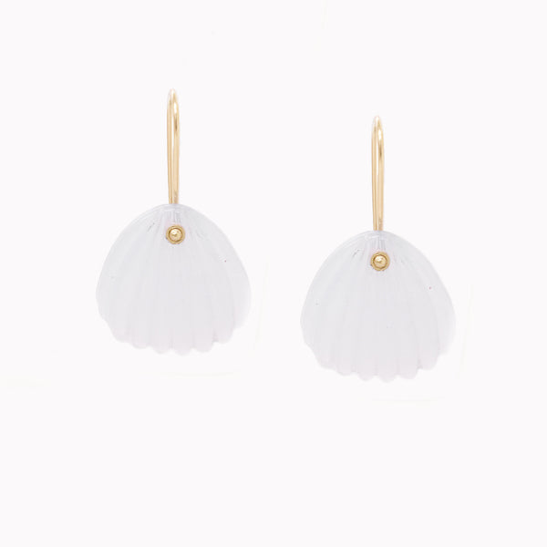 Chalcedony Shell Earrings