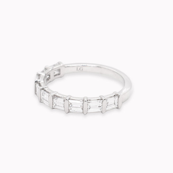 White Gold Baguette Anniversary Band