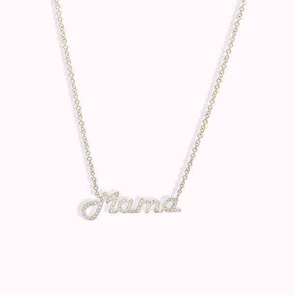 Diamond "Mama" Script Necklace