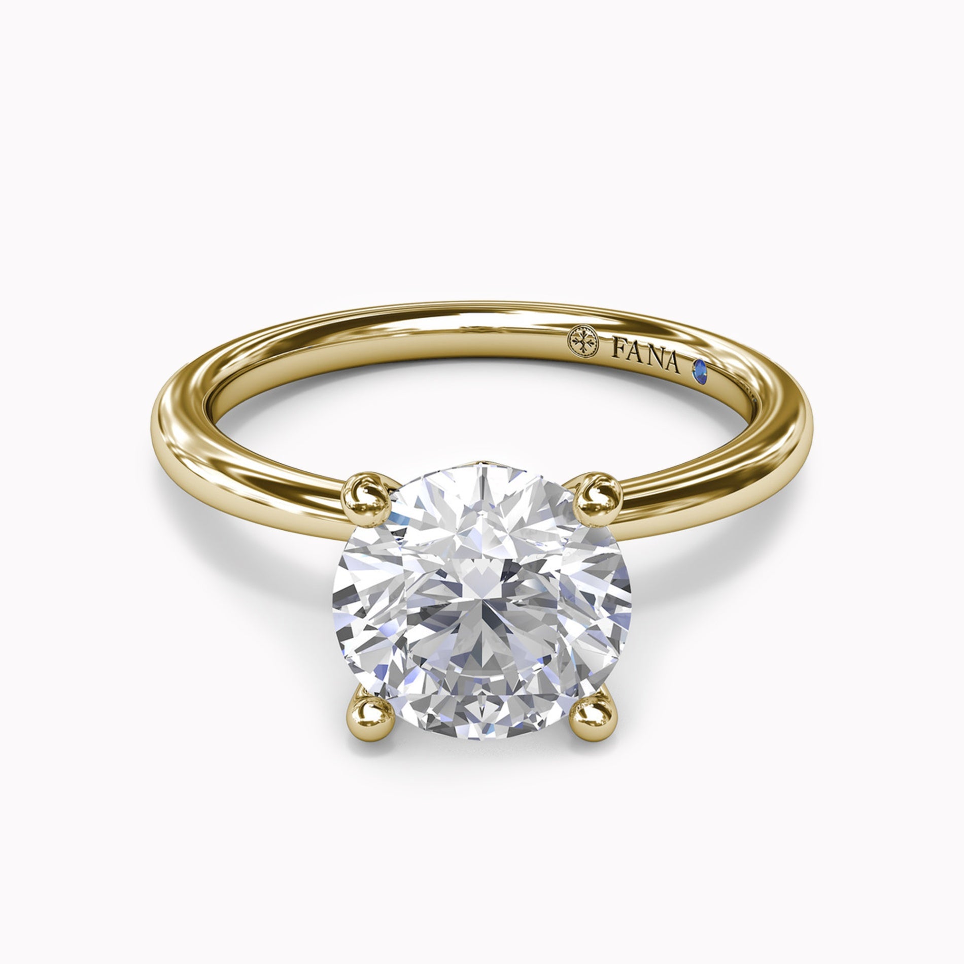 Solitaire Half Round Shank With Hidden Halo Engagement Ring Setting