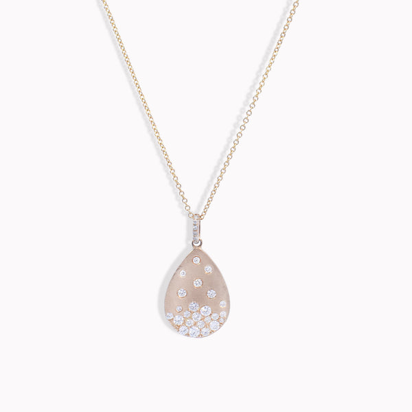 Galaxy Diamond Pear Pendant Necklace