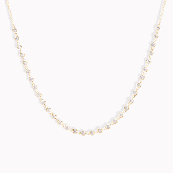 Linked Diamond Tennis Chain Necklace