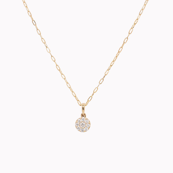 Petite Round Diamond Cluster Necklace