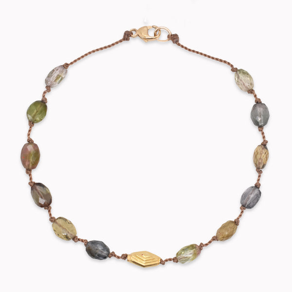 Green & Blue Tourmaline Bead Bracelet